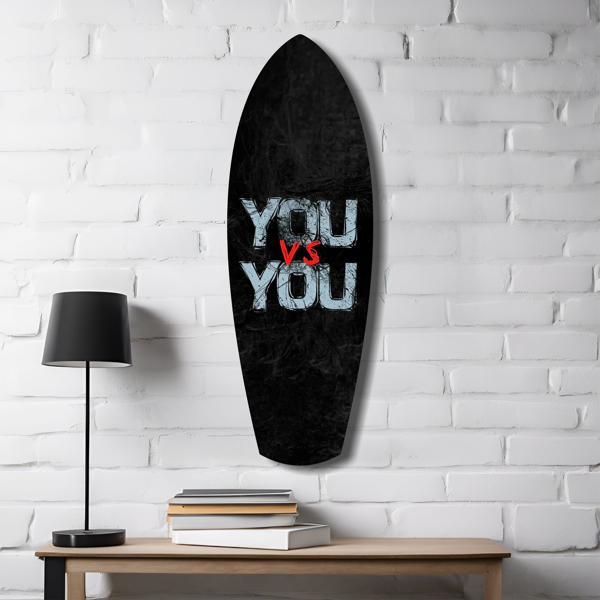 You vs You Grunge Motivational Glass Wall Art.