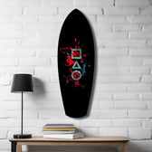 Geometric Symbols Red Splatter Gamer Glass Wall Art.