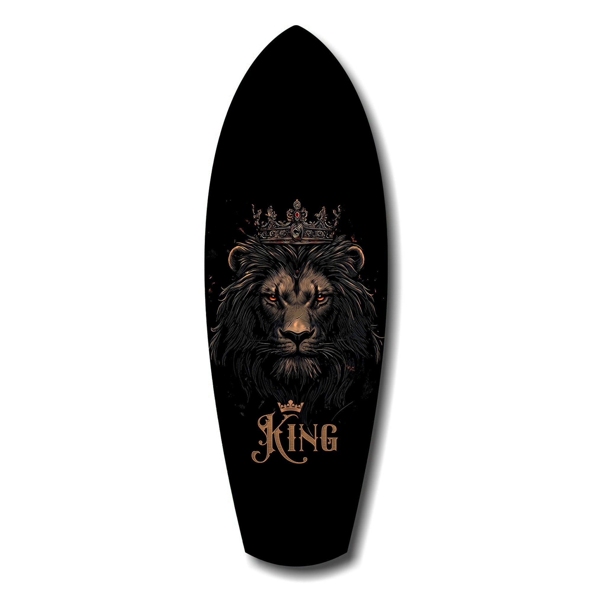 Crowned Lion King Regal Majesty Glass Wall Art.
