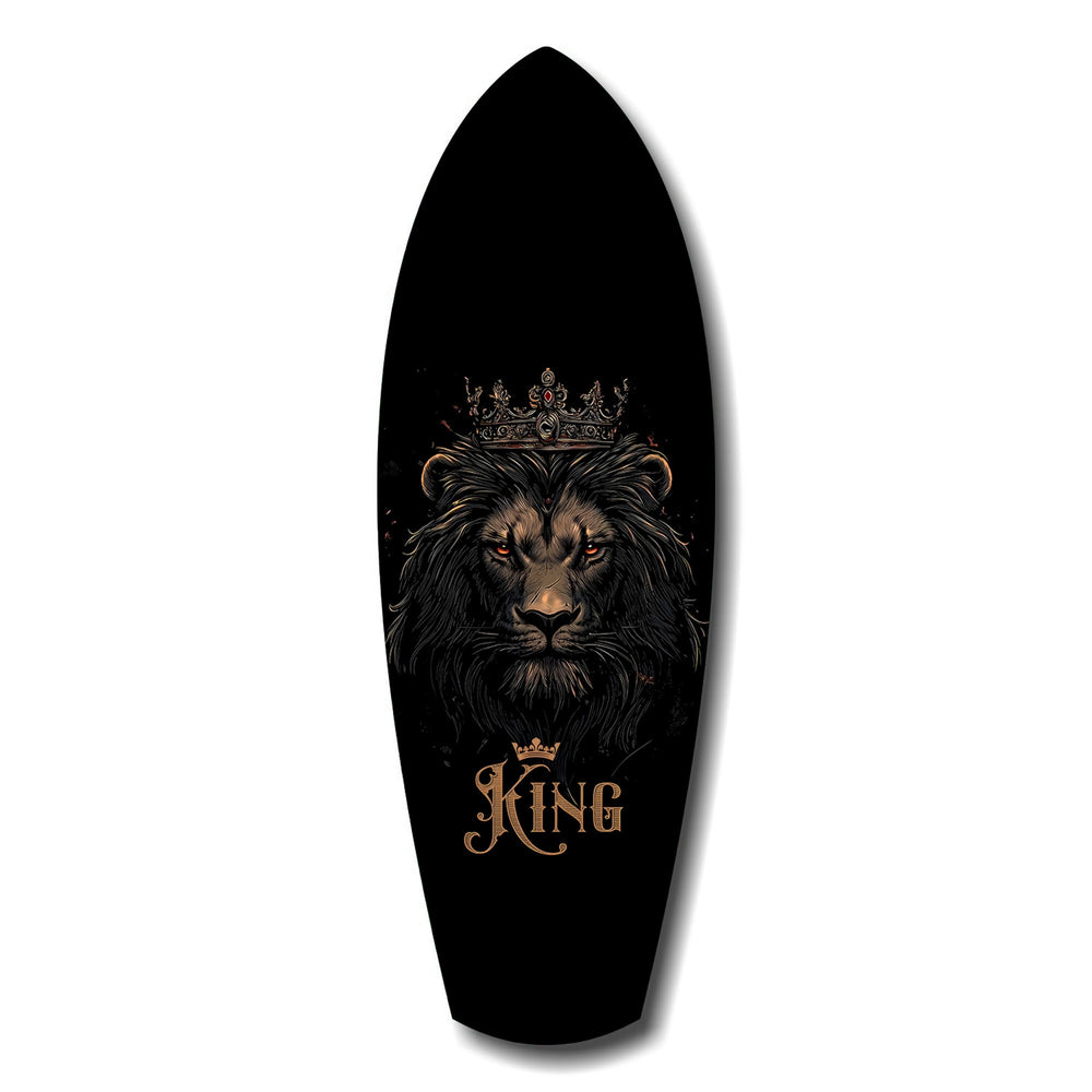 Crowned Lion King Regal Majesty Glass Wall Art.