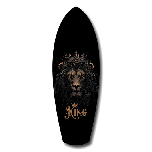 Gold Proud Savanna Lion Glass Wall Art