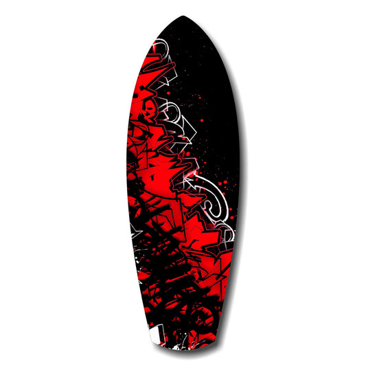 Red Black Graffiti Street Art Glass Wall Art.