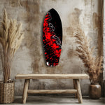 Red Black Graffiti Street Art Glass Wall Art.