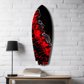 Red Black Graffiti Street Art Glass Wall Art.