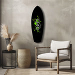 Geometric Symbols Green Splatter Gamer Glass Wall Art.