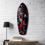 Samurai Katana Cherry Blossom Smoke Glass Wall Art.