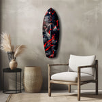 Samurai Katana Cherry Blossom Smoke Glass Wall Art.