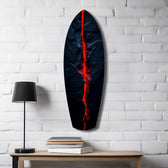 Lava Crack Black Stone Glow Glass Wall Art.