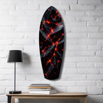 Shattered Volcanic Stone Lava Glow Glass Wall Art.