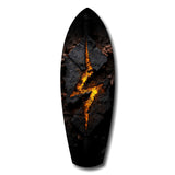 Lightning Bolt Burning Stone Glow Glass Wall Art.