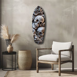 Skull Pile Snake Gothic Memento Mori Glass Wall Art.