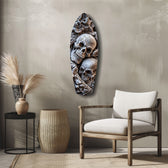 Skull Pile Snake Gothic Memento Mori Glass Wall Art.