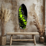 Neon Green Black Graffiti Street Art Glass Wall Art.
