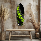 Neon Green Black Graffiti Street Art Glass Wall Art.