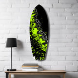 Neon Green Black Graffiti Street Art Glass Wall Art.