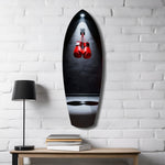 Red Boxing Gloves Spotlight Gym Glass Wall Art.