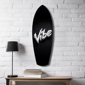 Vibe Feather Typography Minimal Glass Wall Art.