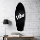 Vibe Feather Typography Minimal Glass Wall Art.