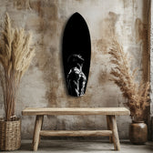 Bodybuilder Roar Triumph Black White Glass Wall Art.