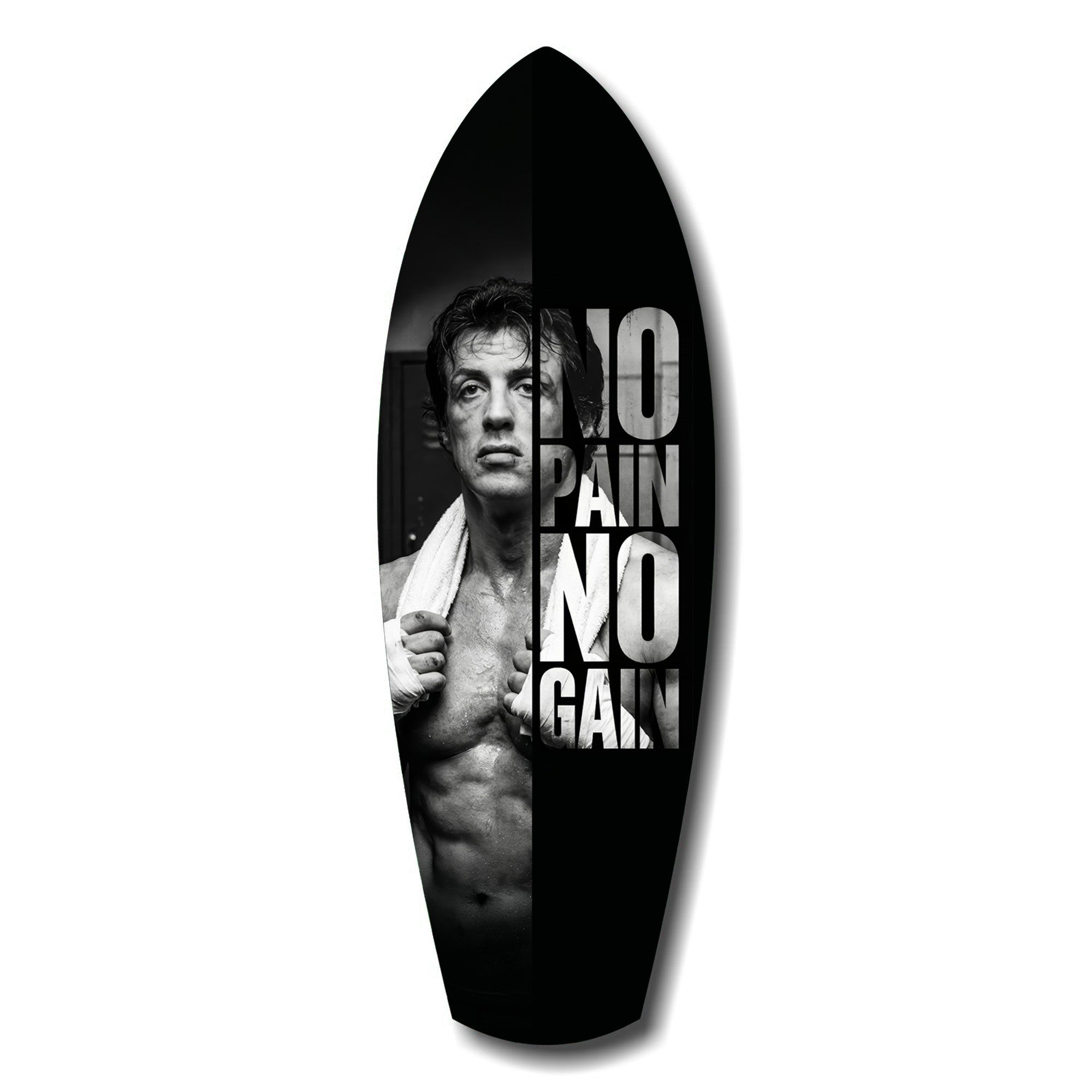 No Pain No Gain Boxer Motivational Glass Wall Art.