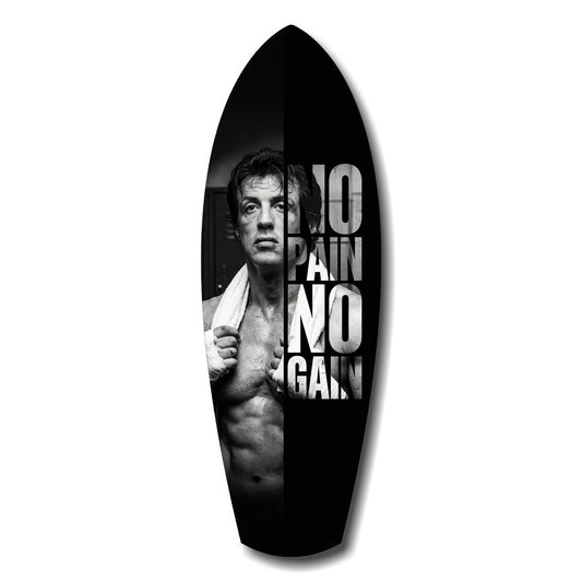 No Pain No Gain Boxer Motivational Glass Wall Art.