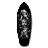 Three Wise Cherubs See Hear Speak No Evil Glass Wall Art.