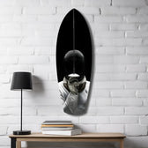 Fencer Mask Sword Athletic Glass Wall Art.