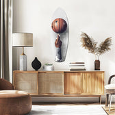 Spinning Basketball Finger Balance Glass Wall Art.