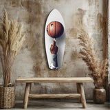 Spinning Basketball Finger Balance Glass Wall Art.