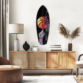 Pop Art Basketball Spin Colorful Glass Wall Art.