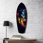 Soccer Player Kick Color Splash Glass Wall Art.