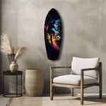 Soccer Player Kick Color Splash Glass Wall Art.