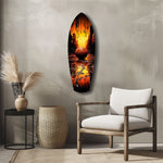 Basketball Sunset Cityscape Drip Glass Wall Art.
