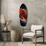 Snowboarder Fire Trail Adrenaline Glass Wall Art.
