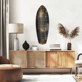 Golden Surf Reflection Glass Wall Art.