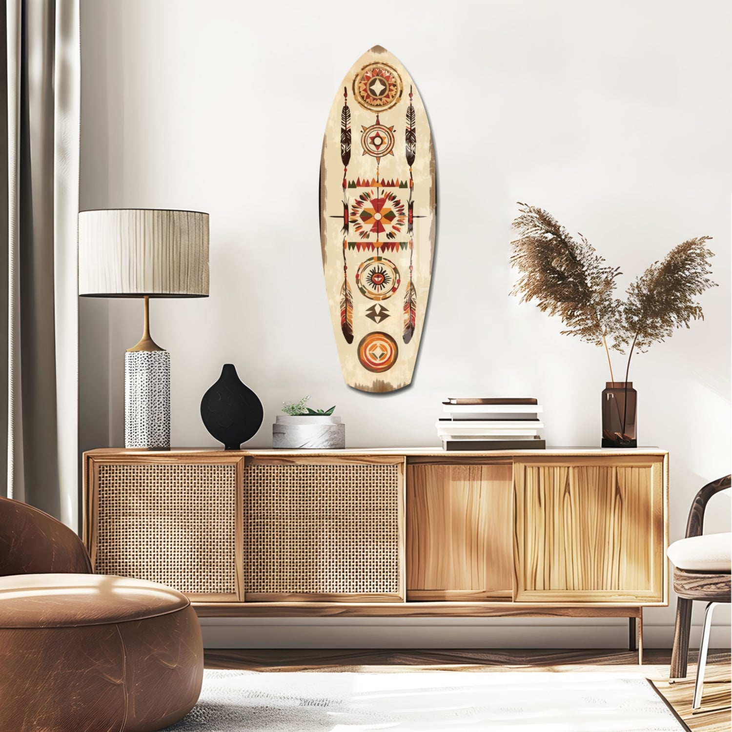 Aztech Patterns Glass Wall Art.