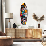 Colorful Skulls Glass Wall Art.