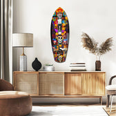 Colorful Skulls Glass Wall Art.