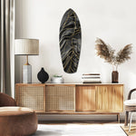 Golden Waves Glass Wall Art.