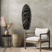 Golden Waves Glass Wall Art.