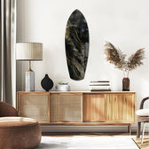 Golden Waves Glass Wall Art.
