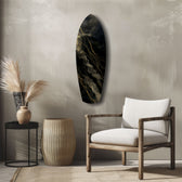 Golden Waves Glass Wall Art.