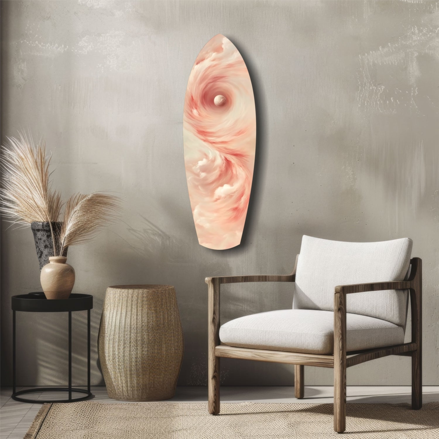 Pinky Swirl Glass Wall Art.