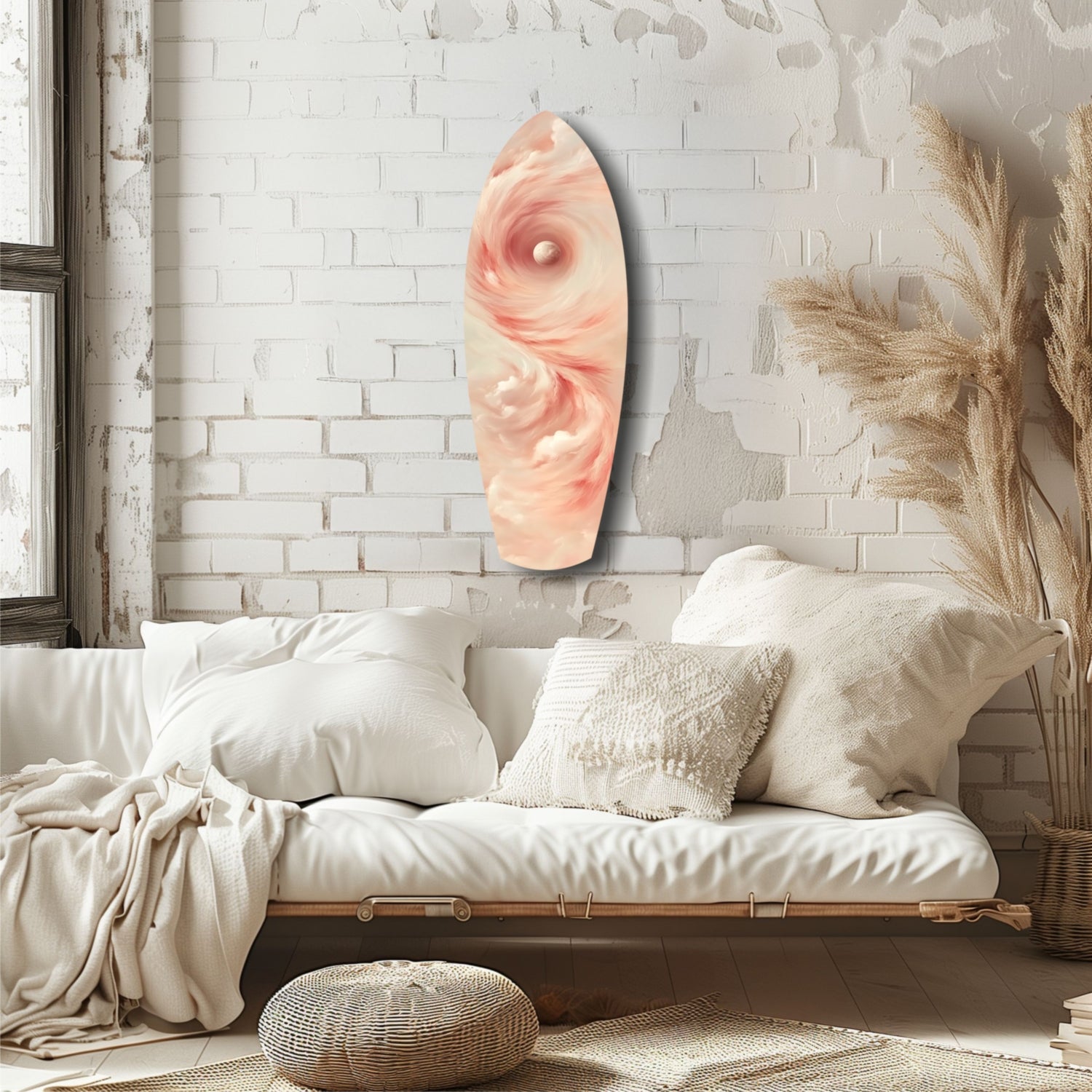 Pinky Swirl Glass Wall Art.