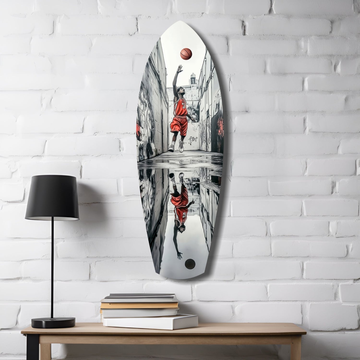 Street Basketball Glass Wall Art.