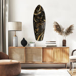 Golden Swirls Glass Wall Art.