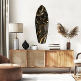 Golden Swirls Glass Wall Art.