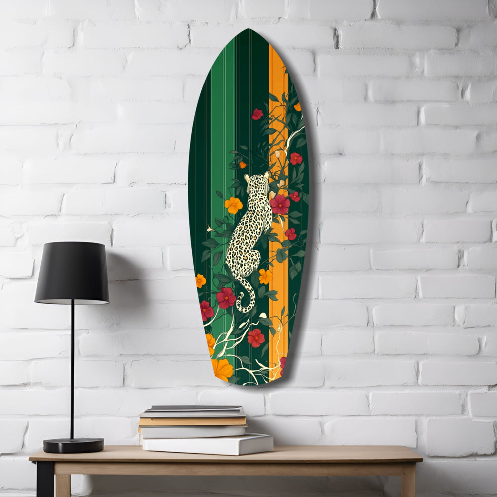 Tiger in the Jungle Glass Wall Art.