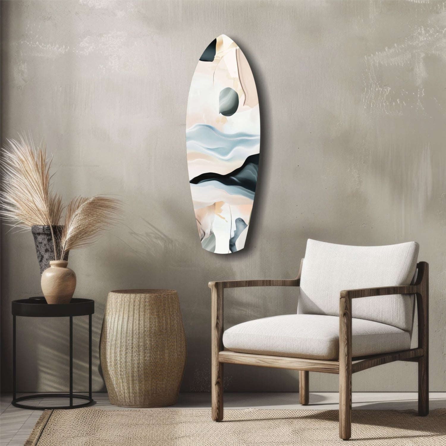Abstract Sailing Glass Wall Art.