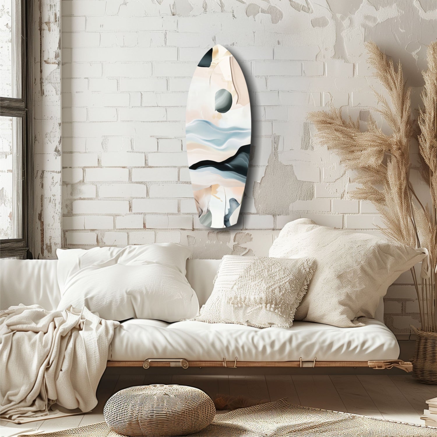Abstract Sailing Glass Wall Art.